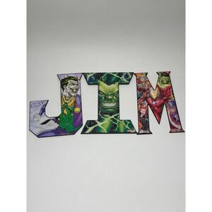 Marvel DC Comics Wall Art Letters JIM Joker Hulk Avengers Superhero‎ Decor